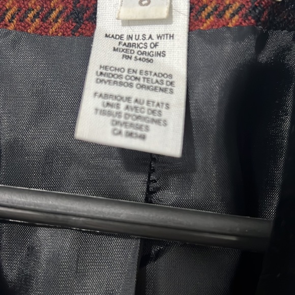 100% wool plaid blazer, size 8 - Picture 3 of 4